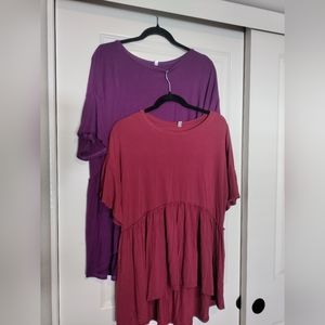 Women's Purple And Burgundy Top Combo Size L
